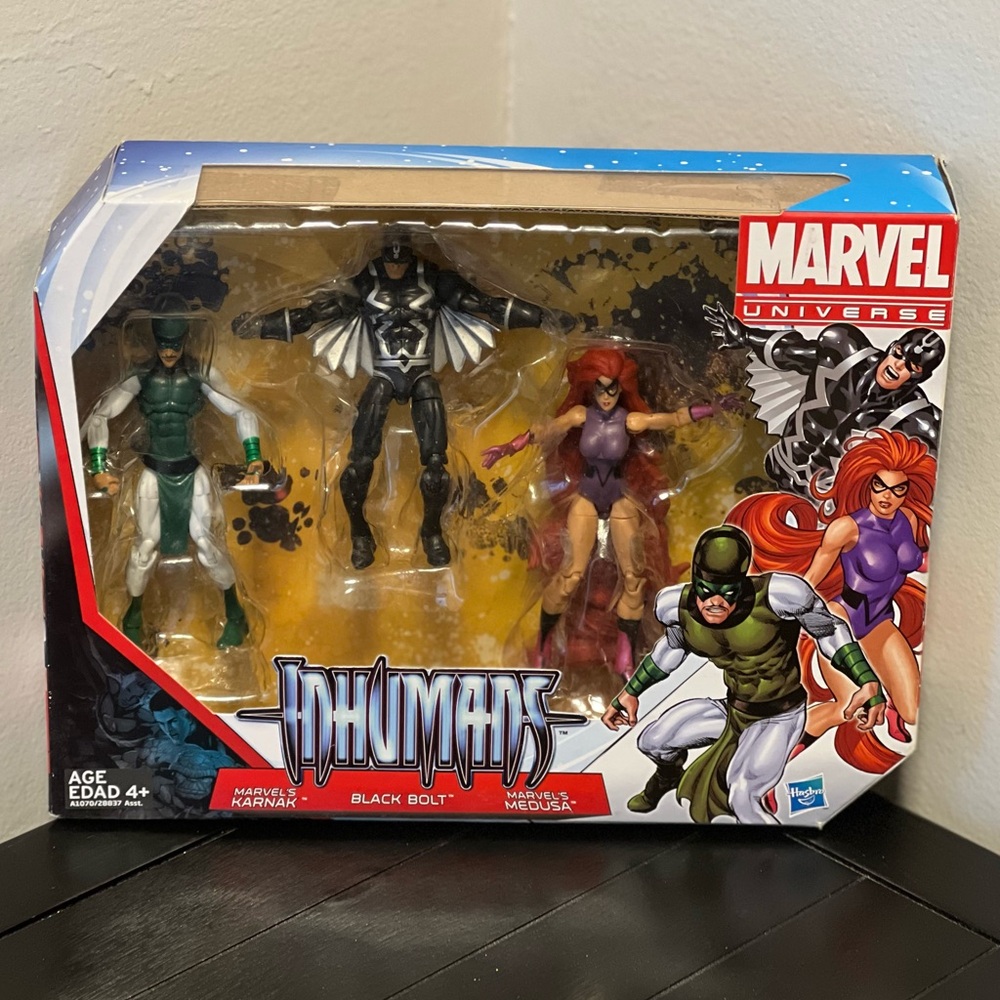 Marvel Universe Inhumans Figure Trio- Karnak, Black Bolt, Medusa